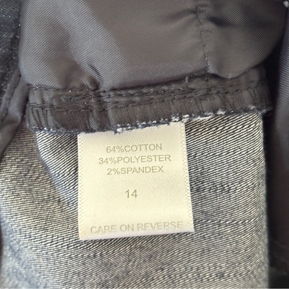 7th Ave New York & Co. Sz 14 Stretch Denim Dressy Shorts Jean Bermuda Dark Wash - Picture 10 of 13